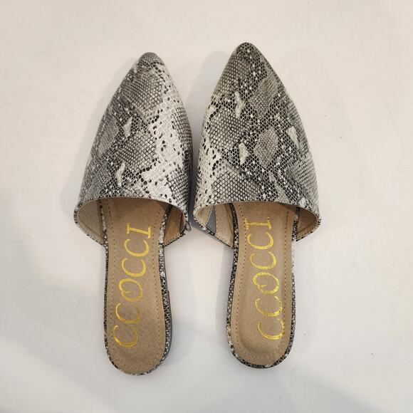 CCOCCI Snake Print Mules - Black and Gray - Picture 7 of 10
